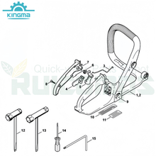 Handle Bar And Tools Diagram for Stihl 017 018 Ms170 Ms180 Gasoline Chiansaw Chainsaw Spares Chain Saw Parts