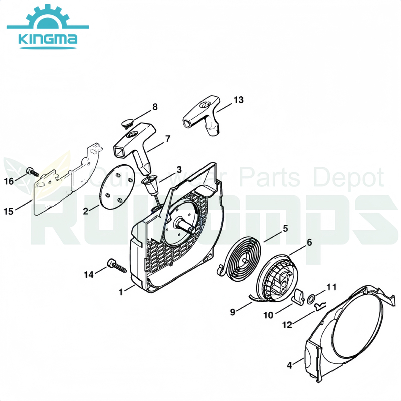 Fan Housing with Rewind Starter Diagram for Stihl 021 023 025 Ms210 Ms230 Ms250 Chainsaw Gasoline Chainsaw Spare Parts Replacement Parts in After Market