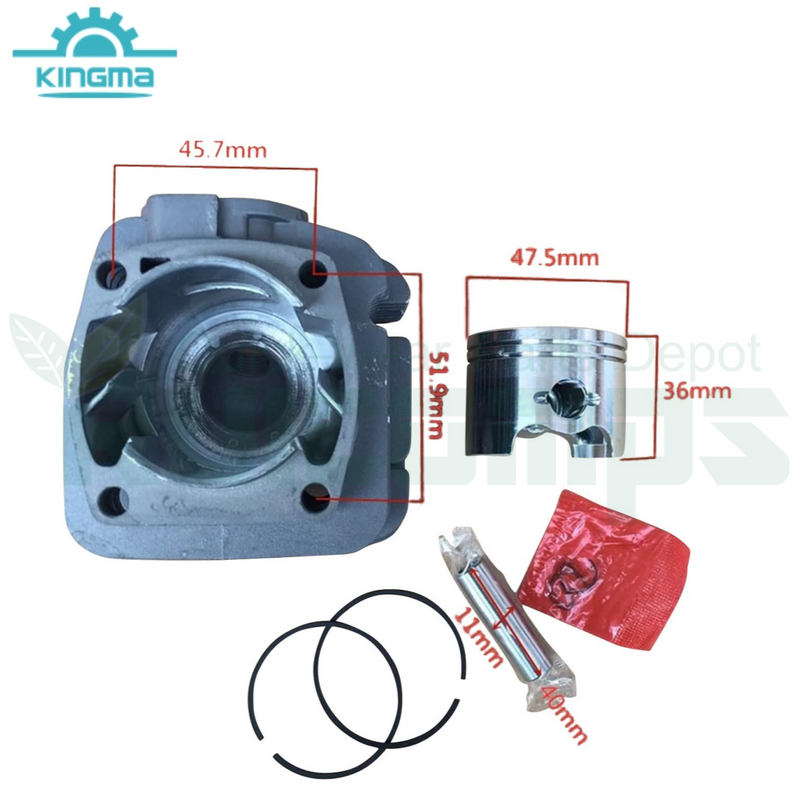 Cylinder Complete Cylinder Piston Kit Cylinder Rebuilt Kit 47.5mm Bore for Chinese 62cc 6200 Chainsaw Komatsu Zenoah G620 G620PU G621 Chain Saw Gas Chainsaw
