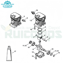 Stihl 018 Ms180 Ms180C-B Ms180D Chainsaw Gasoline Chain Saw And Spare Parts- Diagram of Cylinder Piston Kit 38mm