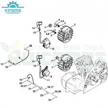Ignition System Diagram for Stihl 023 025 Ms230 Ms250 Ms230(C-BE) Ms250C Chainsaw Gasoline Chainsaw Spare Parts
