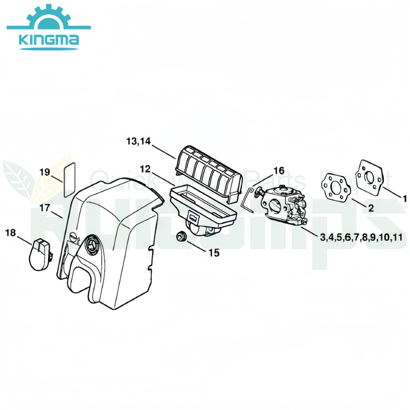 Stihl 021 023 025 Ms210 Ms230 Ms250 Chainsaw Gasoline Chainsaw Spare Parts-Air Filter Diagram