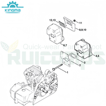 Muffler Diagram for Stihl 023 025 Ms230 Ms250 Ms230(C-BE) Ms250C Chainsaw Gasoline Chainsaw Spare Parts
