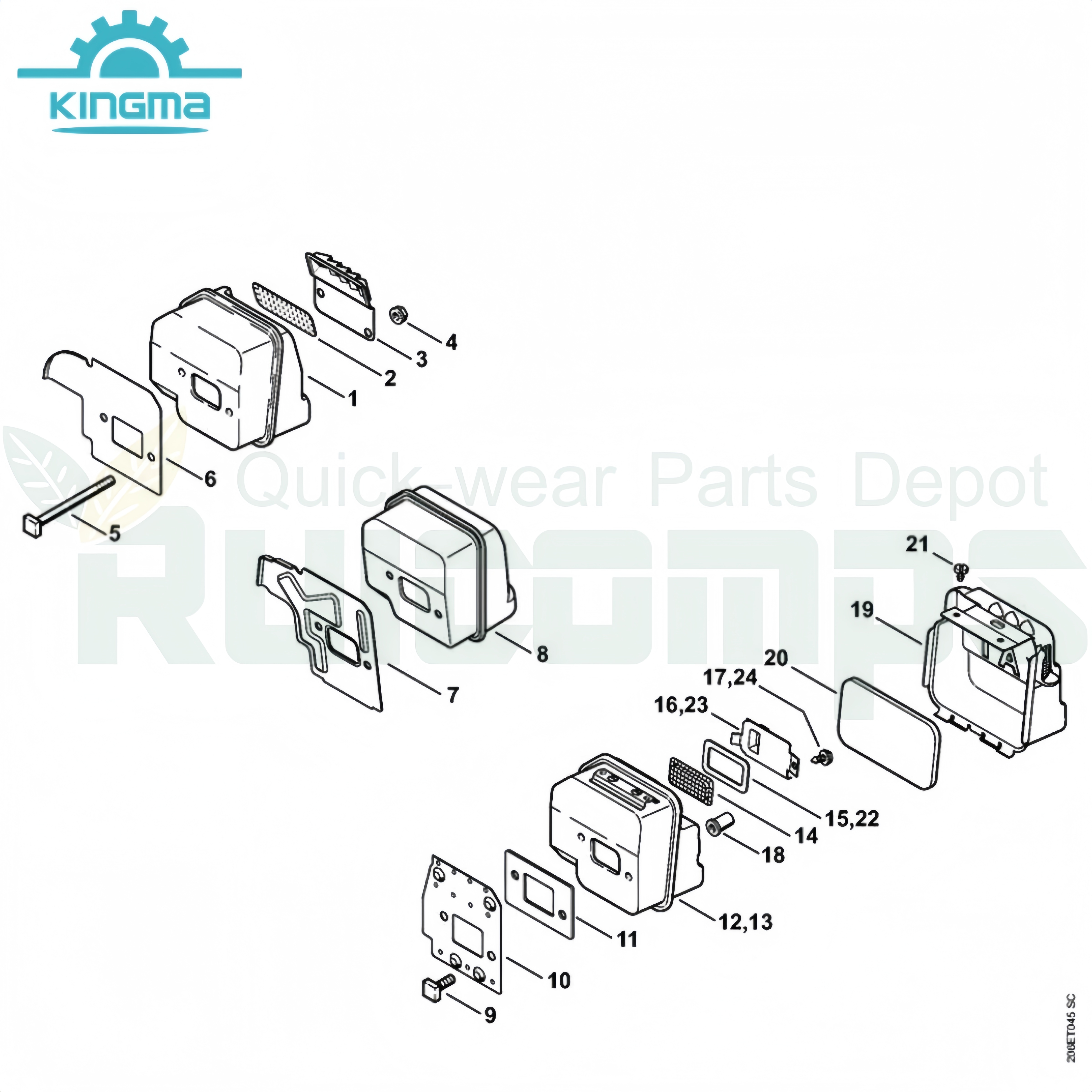Stihl 017 018 Ms170 Ms180 Chainsaw Stihl Gasoline Chainsaw Spare Parts- Muffler Diagram